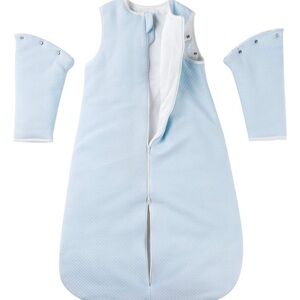 Light Blue Baby Sleep Sack with Detachable Sleeves, 6-18M